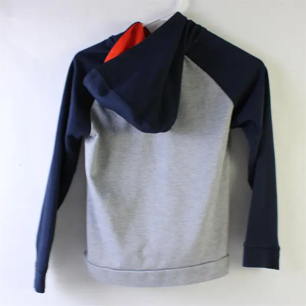 HEAD Boys Activewear Hoodie Zip Front Pockets Size Small Gray Blue Orange