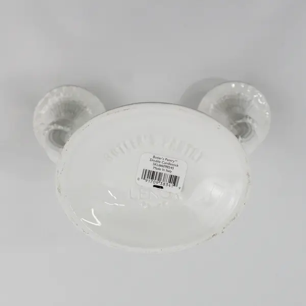 Lenox Butler's Pantry Porcelain Double  Candlestick Holder 10.25" Italy