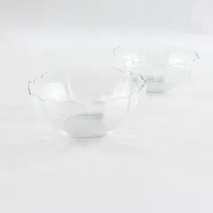 Lot of 2 Arc France Clear Glass Scalloped Bowls 4in