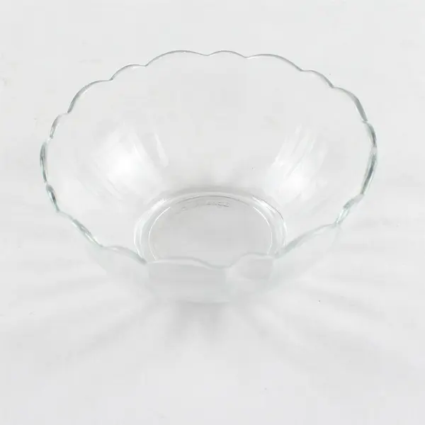 Lot of 2 Arc France Clear Glass Scalloped Bowls 4in