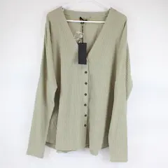 NWT Racheal Women's 3XL Sage Green Waffle Knit Long Sleeve Cardigan
