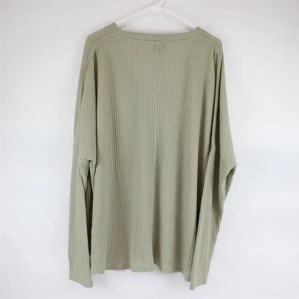 NWT Racheal Women's 3XL Sage Green Waffle Knit Long Sleeve Cardigan