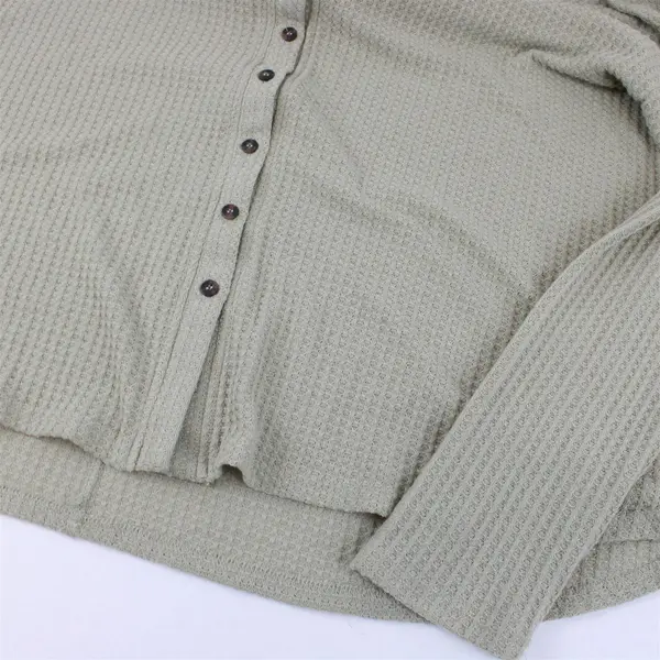 NWT Racheal Women's 3XL Sage Green Waffle Knit Long Sleeve Cardigan
