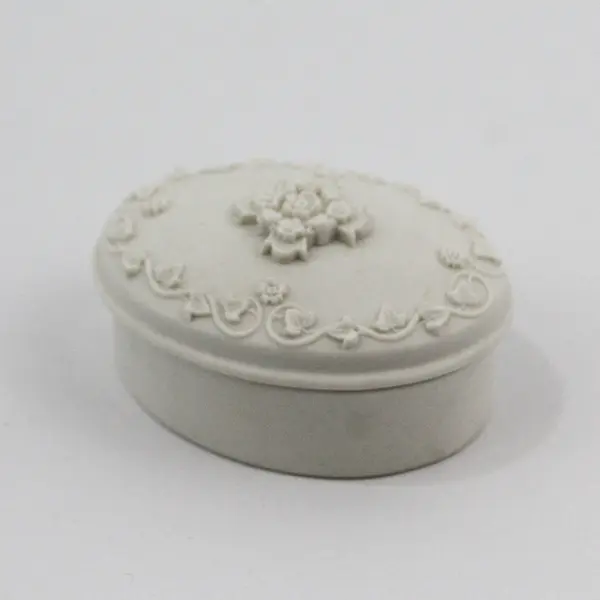 1999 Margaret Furlong Blooms Of Hope Oval Bisque Trinket Box