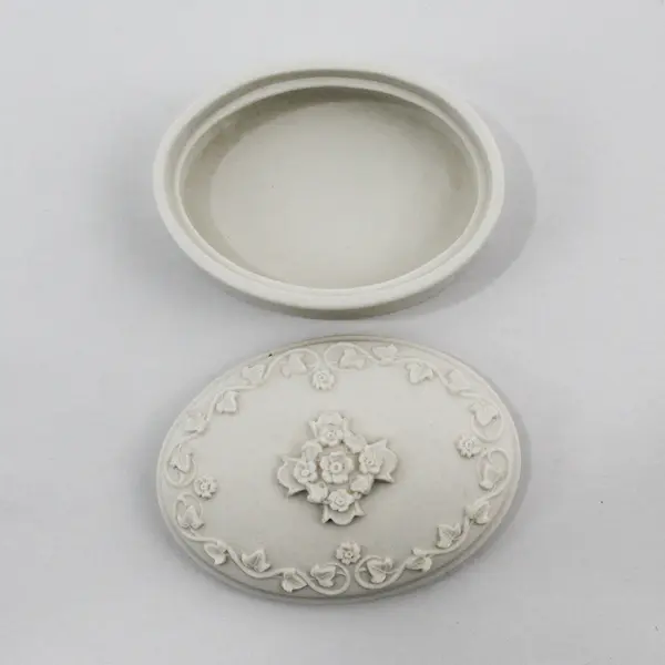 1999 Margaret Furlong Blooms Of Hope Oval Bisque Trinket Box