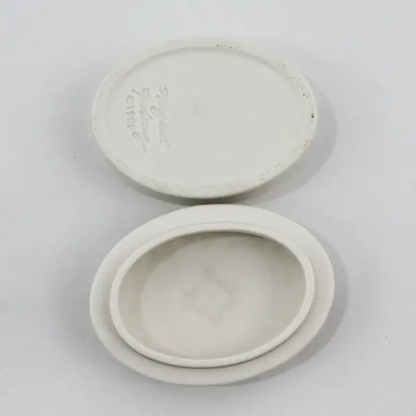 1999 Margaret Furlong Blooms Of Hope Oval Bisque Trinket Box