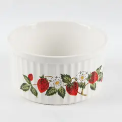 70s Vintage Sheffield Strawberries n Cream Stoneware Bowl 4" 