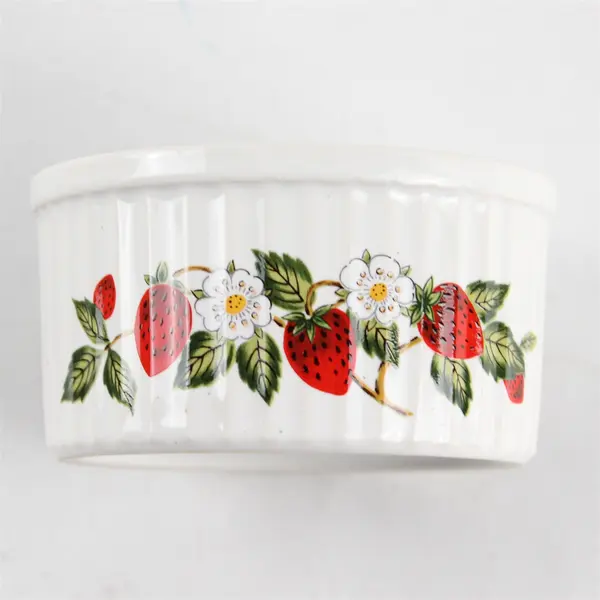 70s Vintage Sheffield Strawberries n Cream Stoneware Bowl 4" 