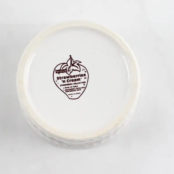 70s Vintage Sheffield Strawberries n Cream Stoneware Bowl 4" 