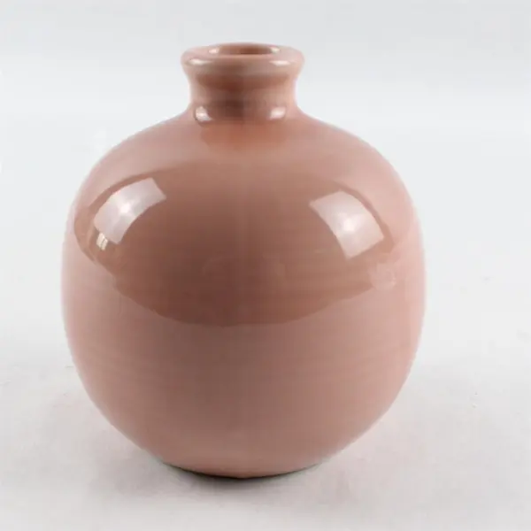 Vintage Cost Plus Inc Ceramic Vase Glossy Pink Glaze