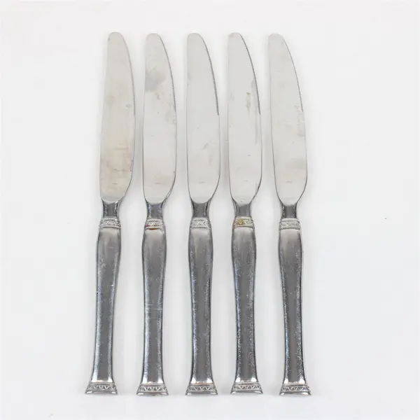 Lot of 5 Retroneu Istanbul Pattern Dinner Knives Pre-Owned