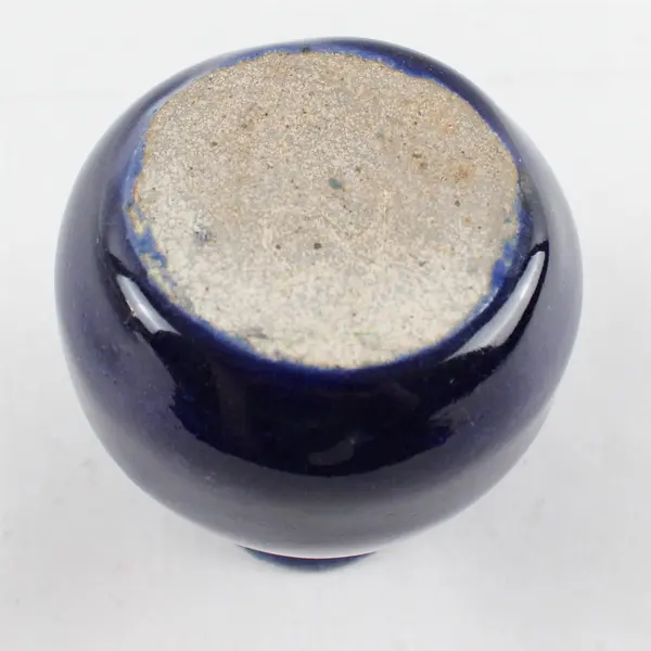 Small Blue Glazed Ceramic Bud Vase