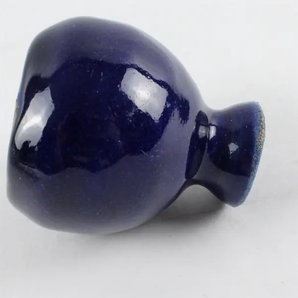 Small Blue Glazed Ceramic Bud Vase
