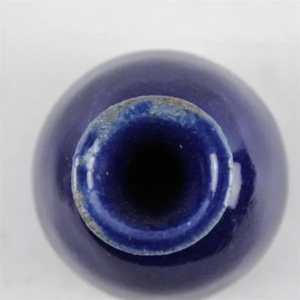 Small Blue Glazed Ceramic Bud Vase