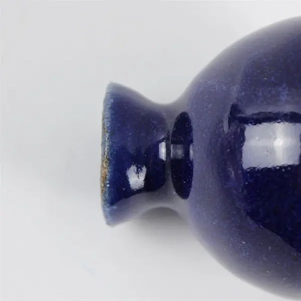 Small Blue Glazed Ceramic Bud Vase