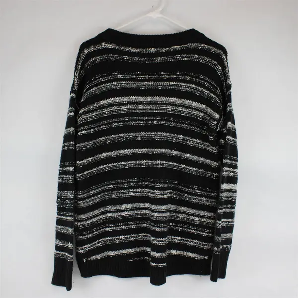 Calvin Klein Jeans Women's M B&W Striped Knit Pullover Sweater