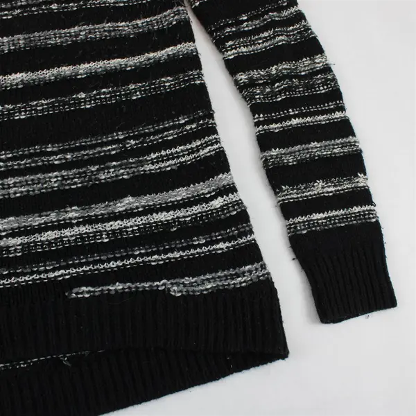Calvin Klein Jeans Women's M B&W Striped Knit Pullover Sweater