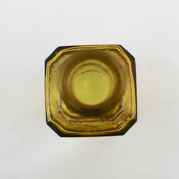 Vintage Amber Yellow Embossed Glass Bottle 11.75" 