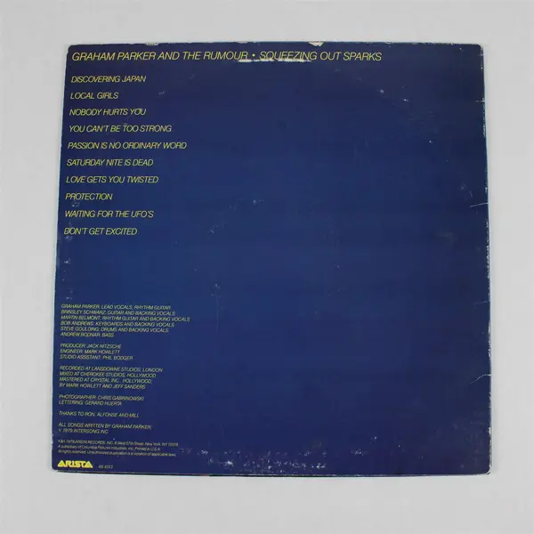 Graham Parker and The Rumour Squeezing Out Sparks 12" Vinyl LP