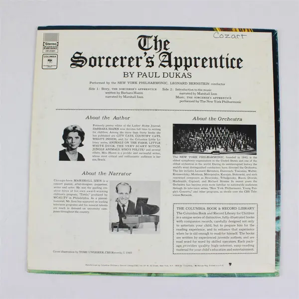 Columbia Children's Record Library Paul Dukas Sorcerer's Apprentice CR 21501