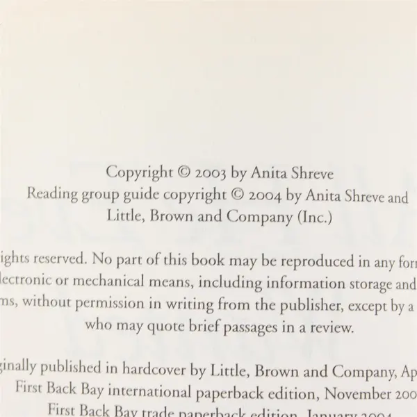 All He Ever Wanted : A Novel by Anita Shreve 2004 Paperback