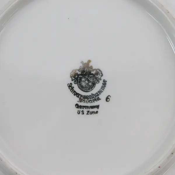 Vtg round Schwarzenhammer Bavaria Germany Reticulated Rim Bowl Floral Design 