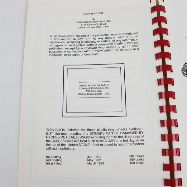1993 Treasured Recipes from Fillmore Utah's First Capitol Cookbook