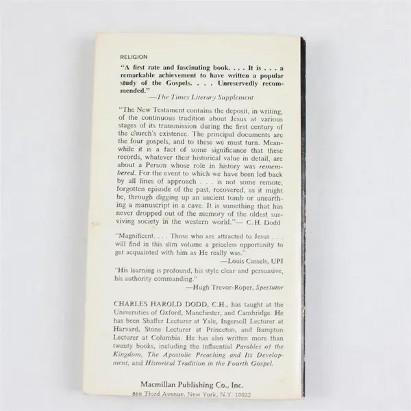The Founder of Christianity by C.H. Dodd 1970 Paperback MacMillan Co.