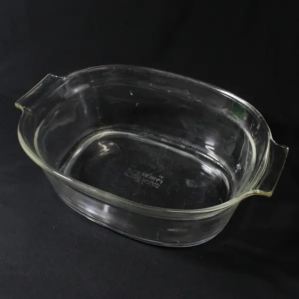 Pyrex #703 Clear Oval 3 Quart Clear Glass Casserole/Baking Dish w Lid 