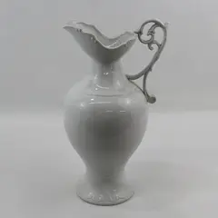 Vintage White Ceramic Pitcher Made In Japan 14"