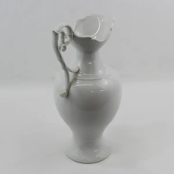 Vintage White Ceramic Pitcher Made In Japan 14"