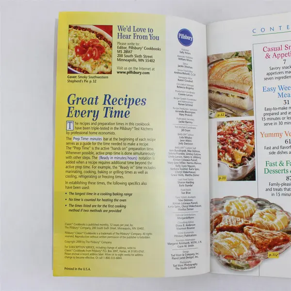 Pillsbury Classic Cookbook #229 Quick & Easy Bake-Off Cookbook 2000 Contest 39