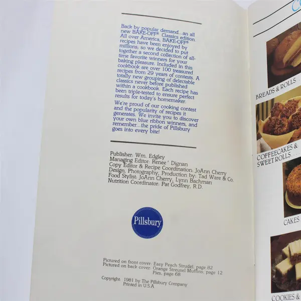 Vintage 1981 Pillsbury Bake-Off Classics II Paperback Cookbook