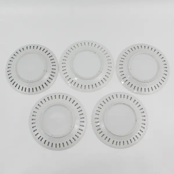 Set of 5 White Porcelain Reticulated Rim Bread Plates 6"