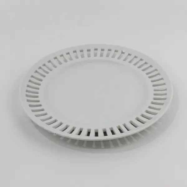 White Porcelain Reticulated Rim Dinner Plate 9.5in Unmarked