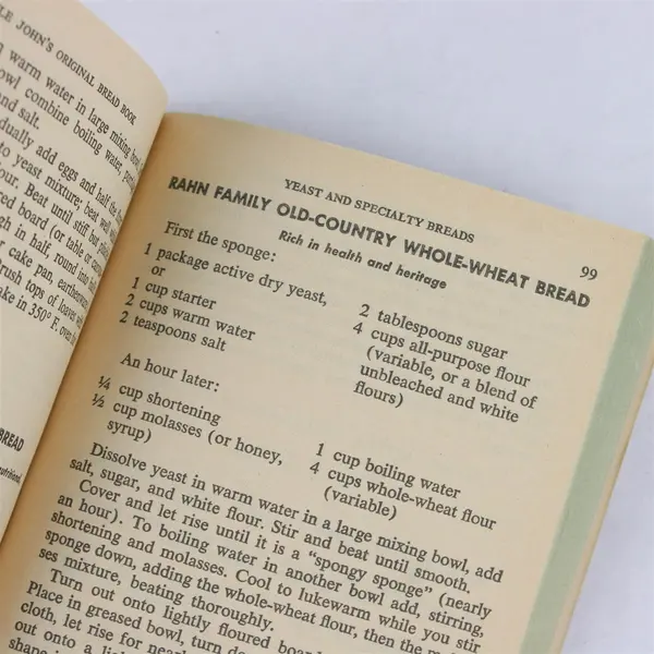 Uncle John's Original Bread Book John Rahn Braué 1971 Paperback Cookbook
