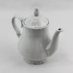 Kronester Bavaria White Porcelain Teapot With Flower Bud Finial Lid