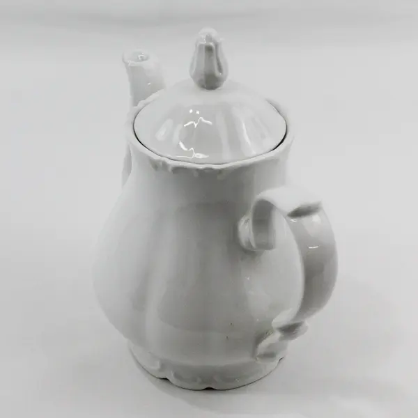 Kronester Bavaria White Porcelain Teapot With Flower Bud Finial Lid