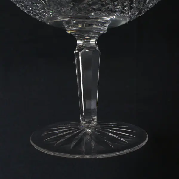 Vtg Waterford Crystal Pedestal Compote Candy Dish Fans Hobstars Crosscuts Arches