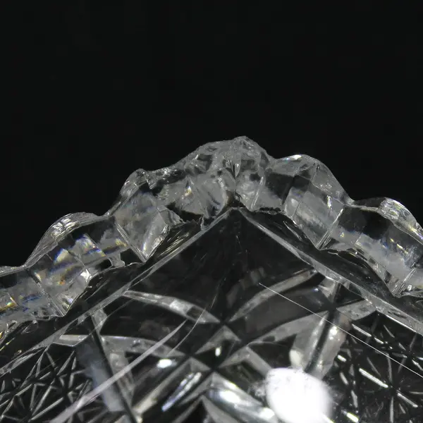 Vintage EAPG Glass Celery Dish Star Pattern Sawtooth Rim Boat Shape
