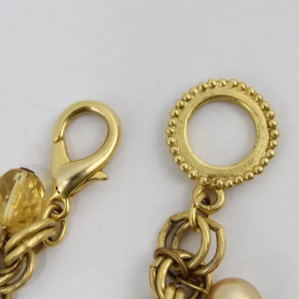 GOLDCARD Shopping Gold Tone Charm Bracelet 8in