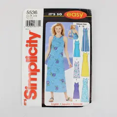 2003 Simplicity Pattern 5536 Women's Summer Dress Size A UNCUT