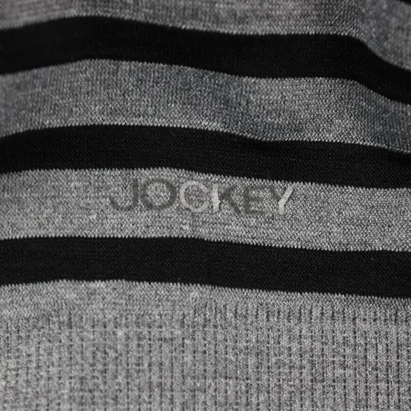Jockey Black Gray Striped Racerback Sports Bra Medium Estimated