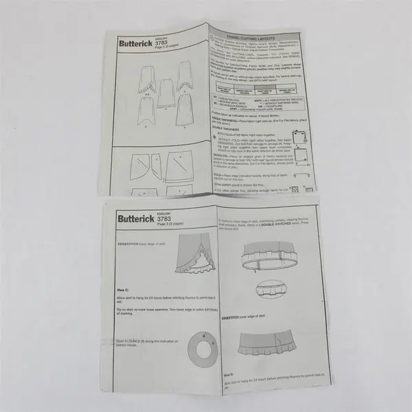 2003 Butterick Pattern 3783 Women's Skirts Size 22W-26W UNCUT