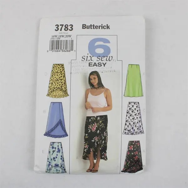 2003 Butterick Pattern 3783 Women's Skirts Size 16W-20W UNCUT