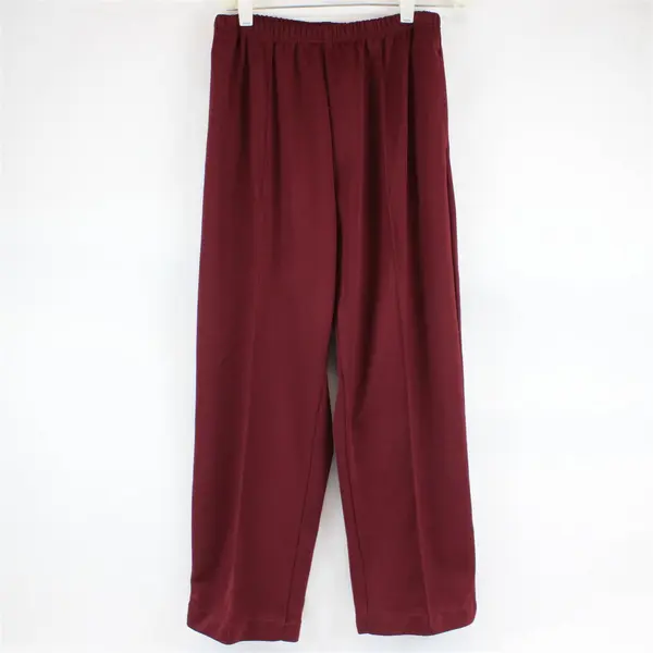 Haband! Women's Dark Red Pants Size 10P Elastic Waist Pockets Straight Leg