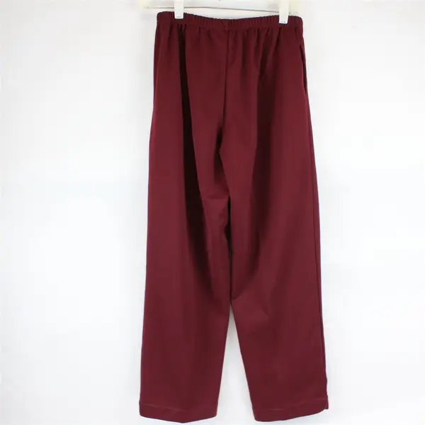 Haband! Women's Dark Red Pants Size 10P Elastic Waist Pockets Straight Leg