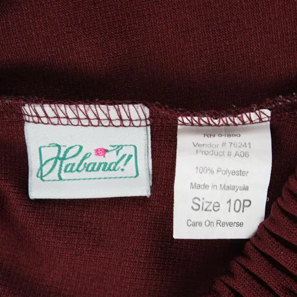 Haband! Women's Dark Red Pants Size 10P Elastic Waist Pockets Straight Leg