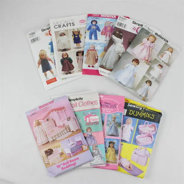 Lot 9 Vintage 18in Doll Sewing Patterns Butterick Simplicity McCalls Crafts