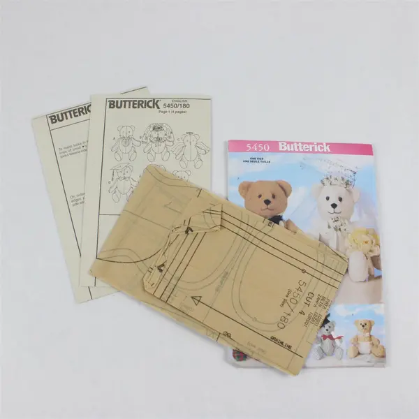 Lot of 2 Vintage 1990s Teddy Bear Sewing Patterns Butterick 5450 Simplicity 8704